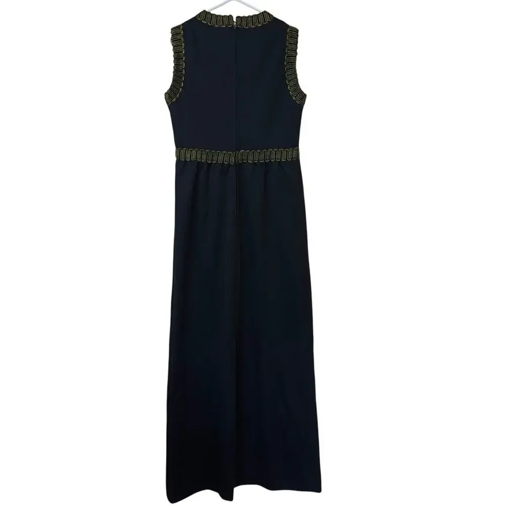 Vintage Leslie Fay Knits Maxi Dress Size 10 Union Made Elegant Evening Cocktail - Picture 2 of 8